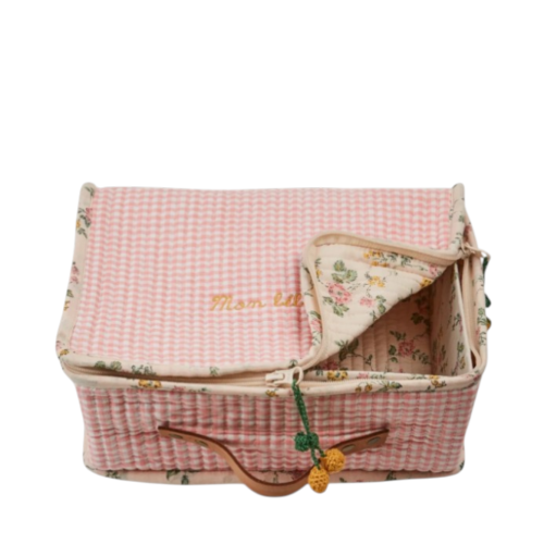 Small suitcase pink gingham