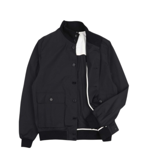 Jacket black in stretch poplin unlined