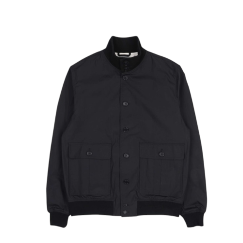 Jacket black in stretch poplin unlined