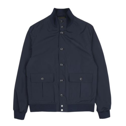 Microfiber pocket jacket Blue Navy
