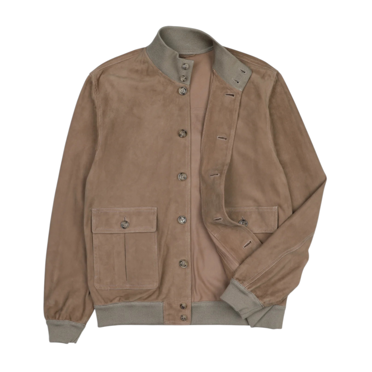 Suede jacket unlined grege