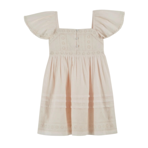 Dress cream English embroidery