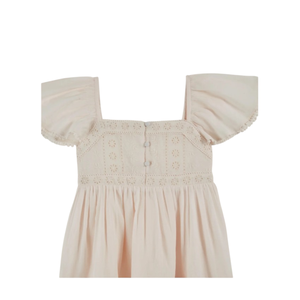 Dress cream English embroidery