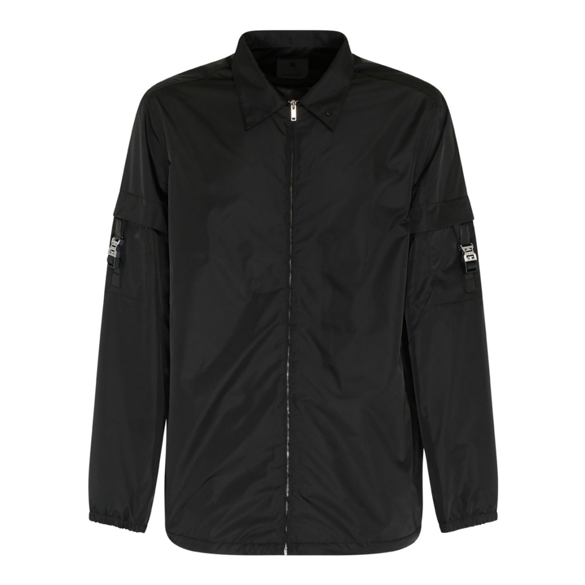 Black Nylon Logo Clip Jacket