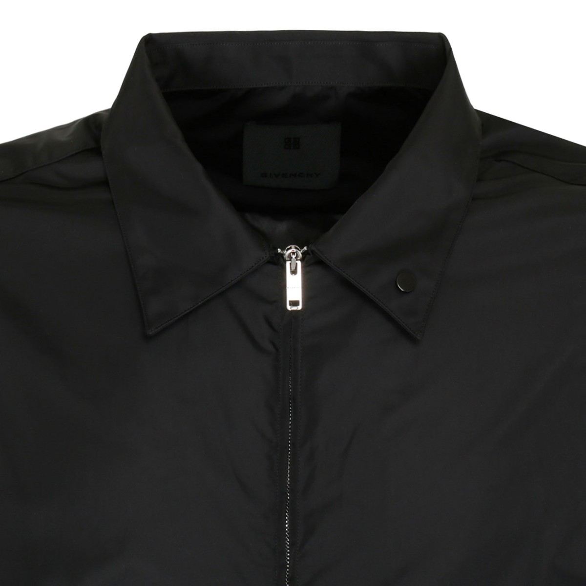 Black Nylon Logo Clip Jacket