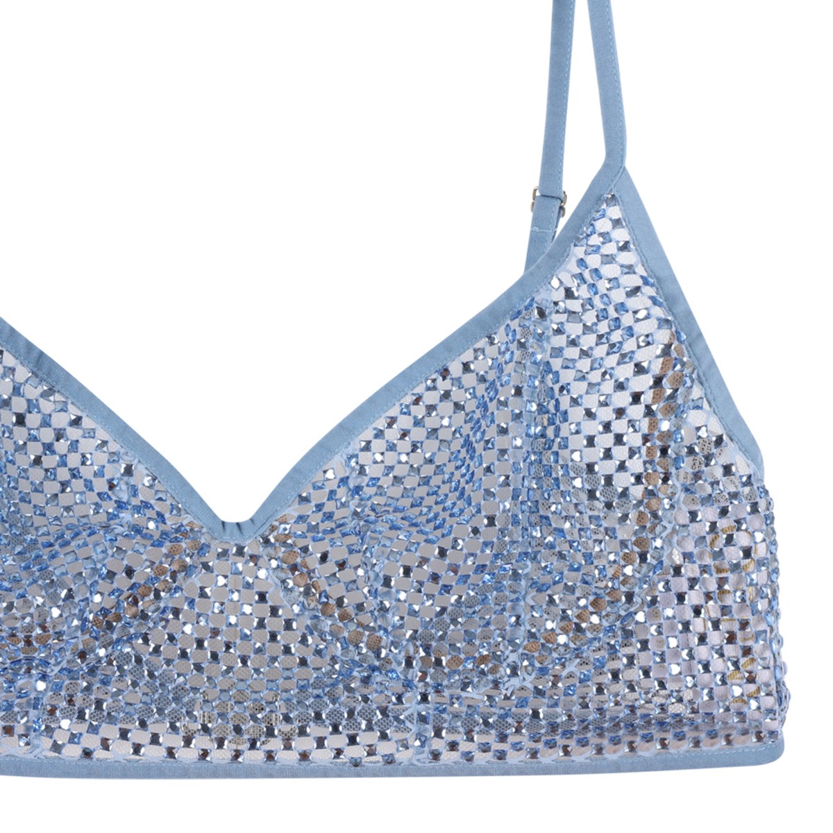 Blue Shadow Embellished Bralette Top