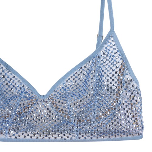 Blue Shadow Embellished Bralette Top