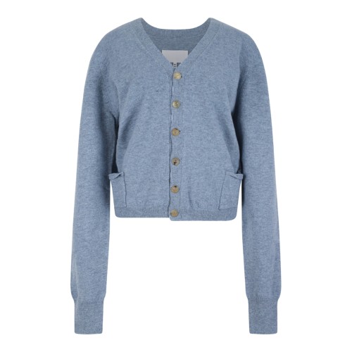 Wool cardigan with V-neck