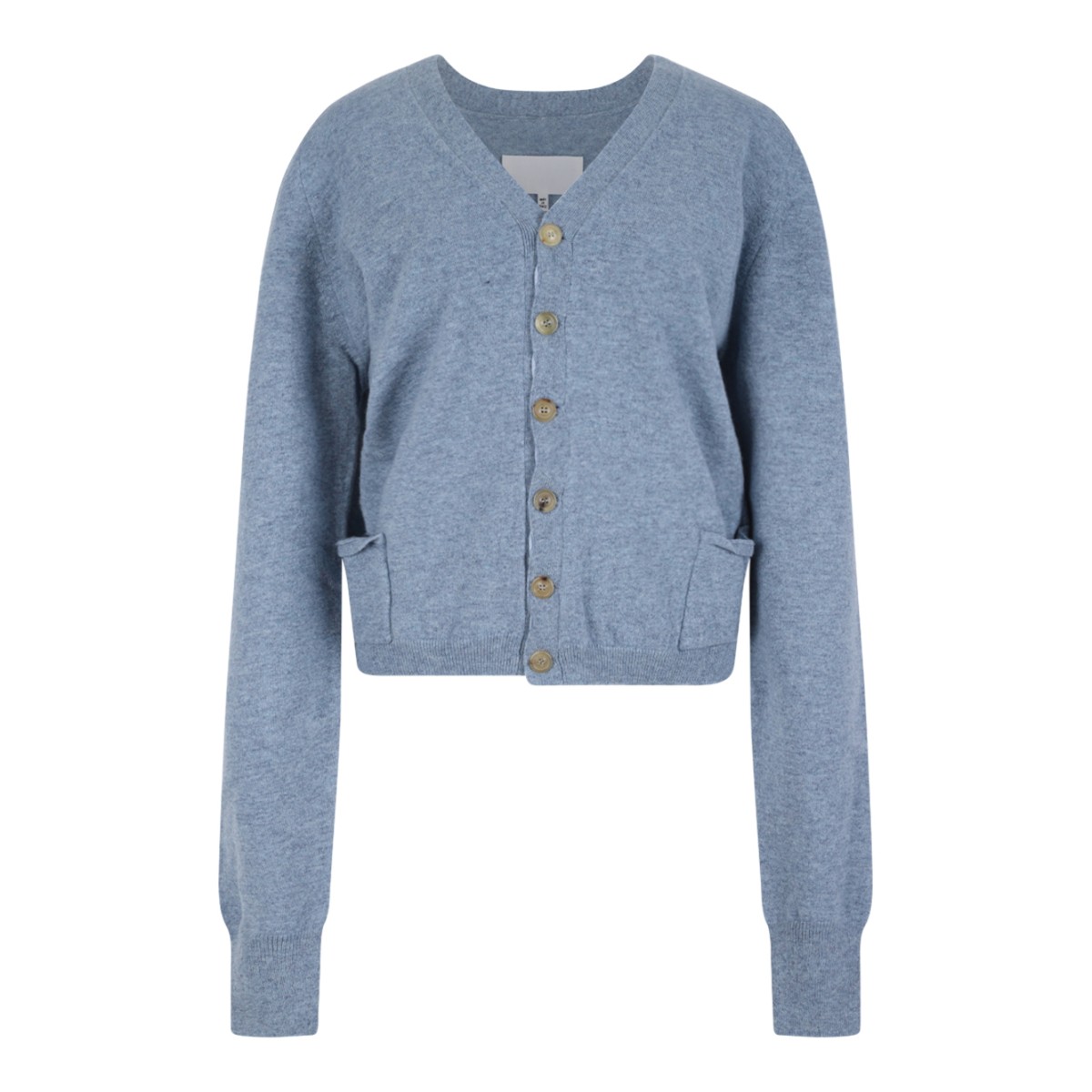 Wool cardigan with V-neck