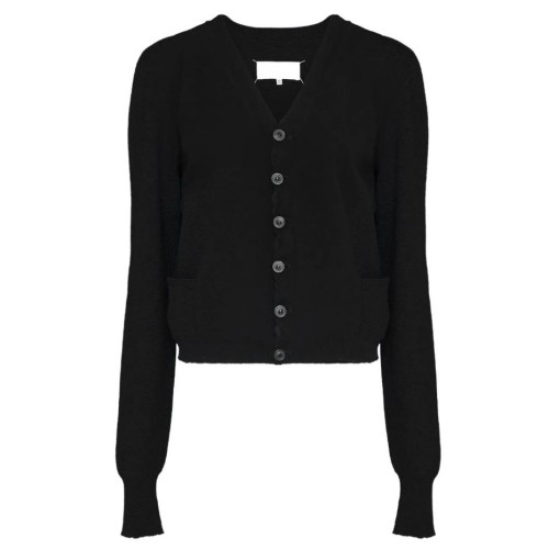 Wool cardigan with V-neck