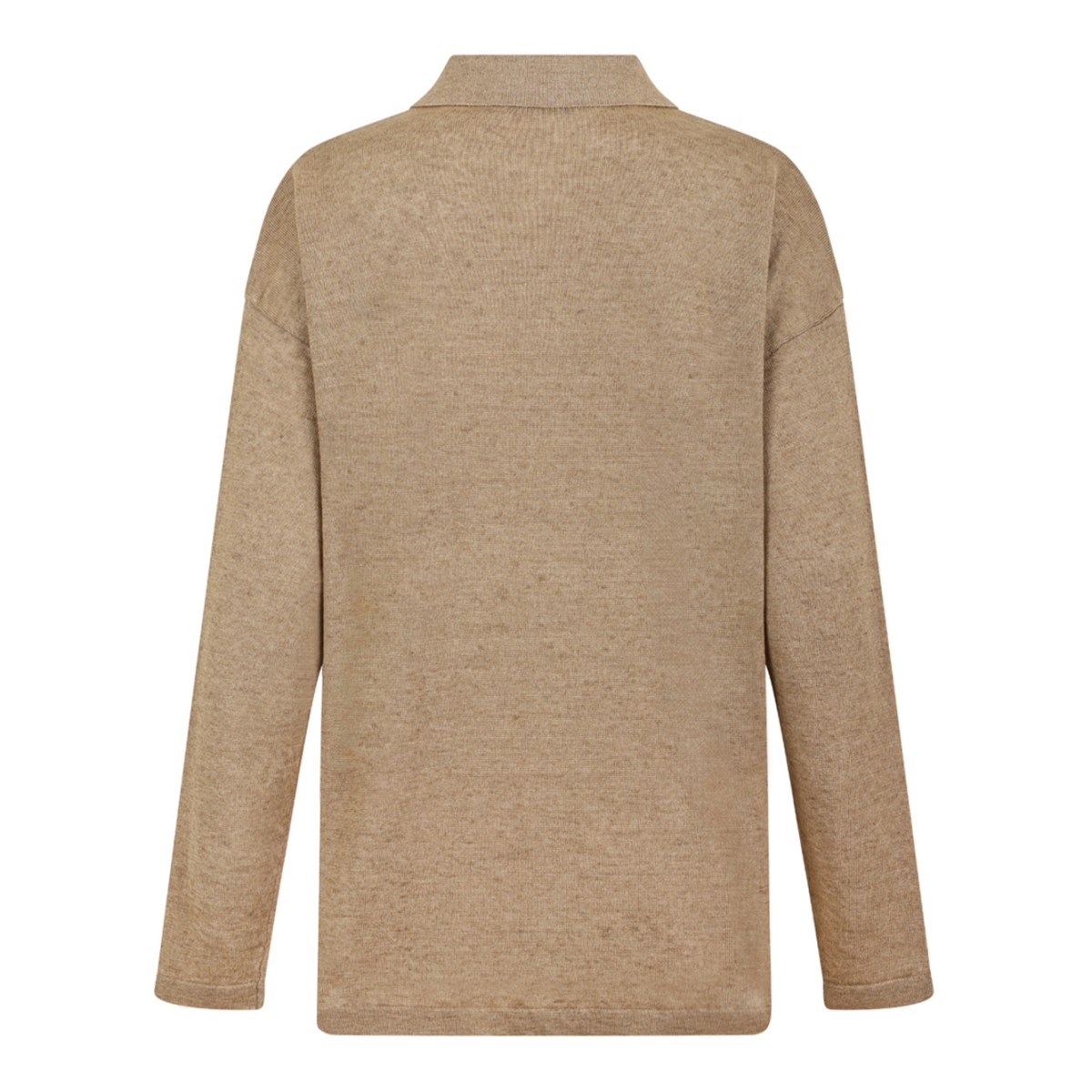 Max Mara Beige Knit Button-Up Jacket.