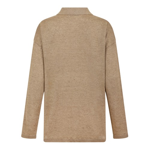 Max Mara Beige Knit Button-Up Jacket.