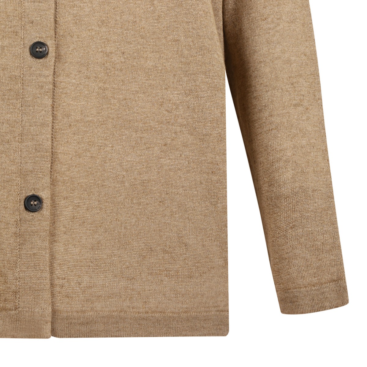 Max Mara Beige Knit Button-Up Jacket.