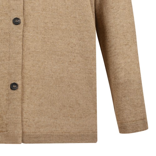 Max Mara Beige Knit Button-Up Jacket.