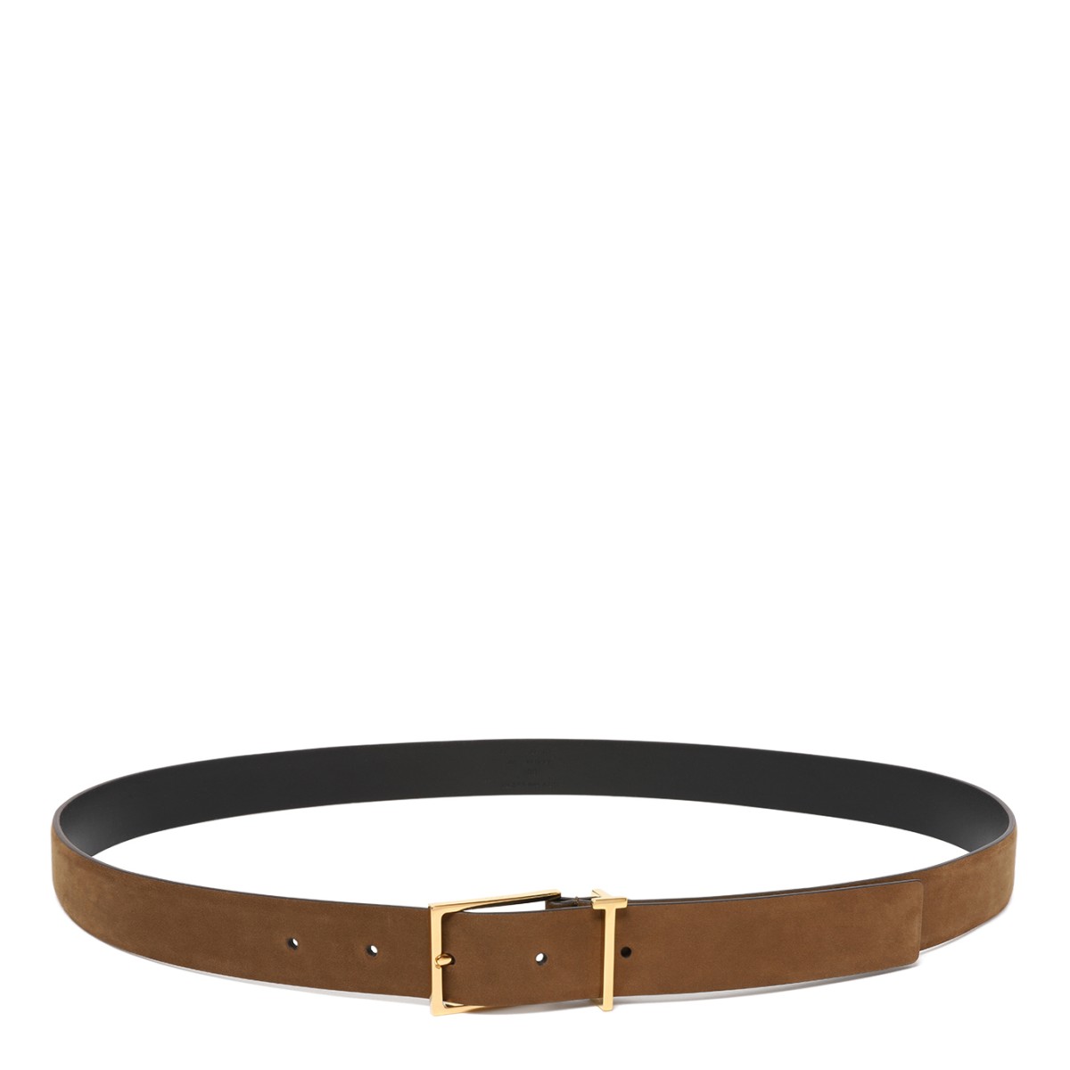 Tom Ford Brown Reversible Leather Belt with Gold Buckle.