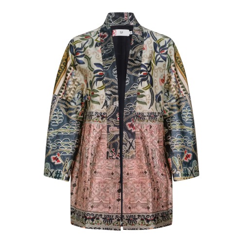 Hui Milano Multicolor Embroidered Patchwork Coat.