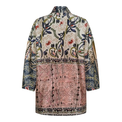 Hui Milano Multicolor Embroidered Patchwork Coat. 2