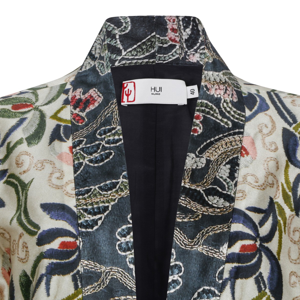 Hui Milano Multicolor Embroidered Patchwork Coat.