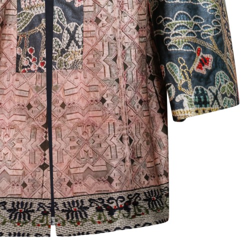 Hui Milano Multicolor Embroidered Patchwork Coat.