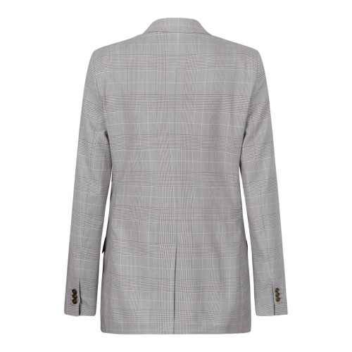 Burberry Grey Check Double-Breasted Tailored Blazer. 2