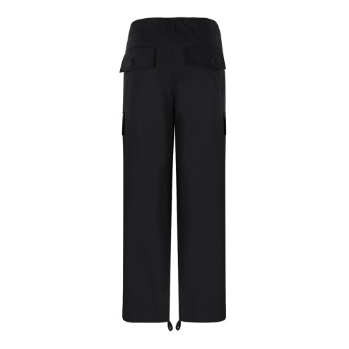 Douuod Black Wide-Leg Cargo Trousers.