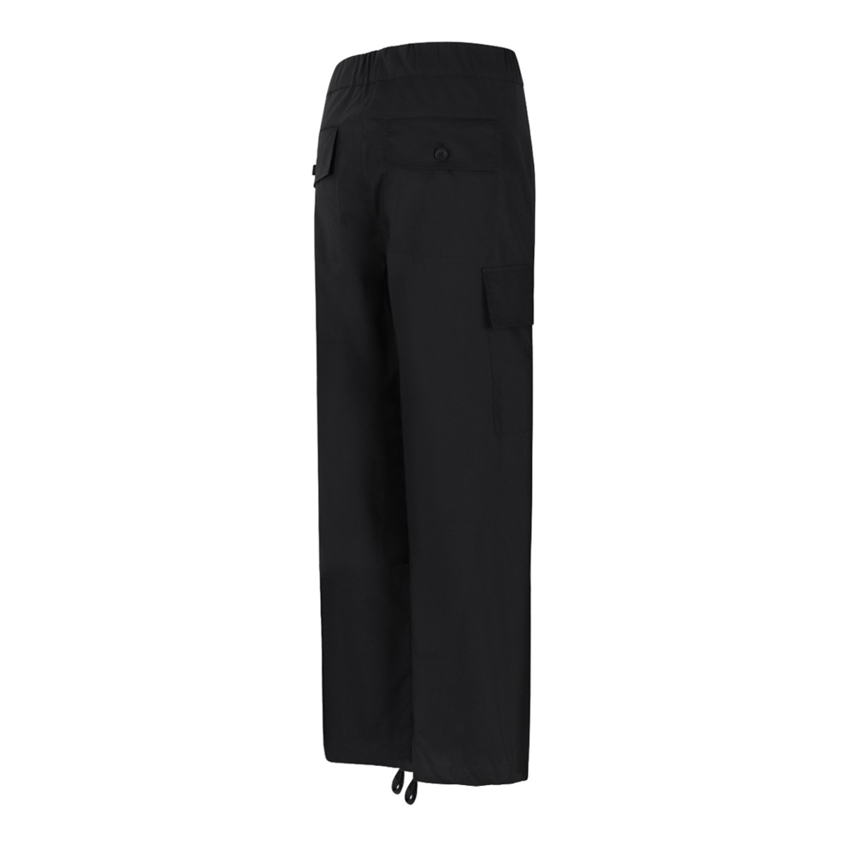 Douuod Black Wide-Leg Cargo Trousers.