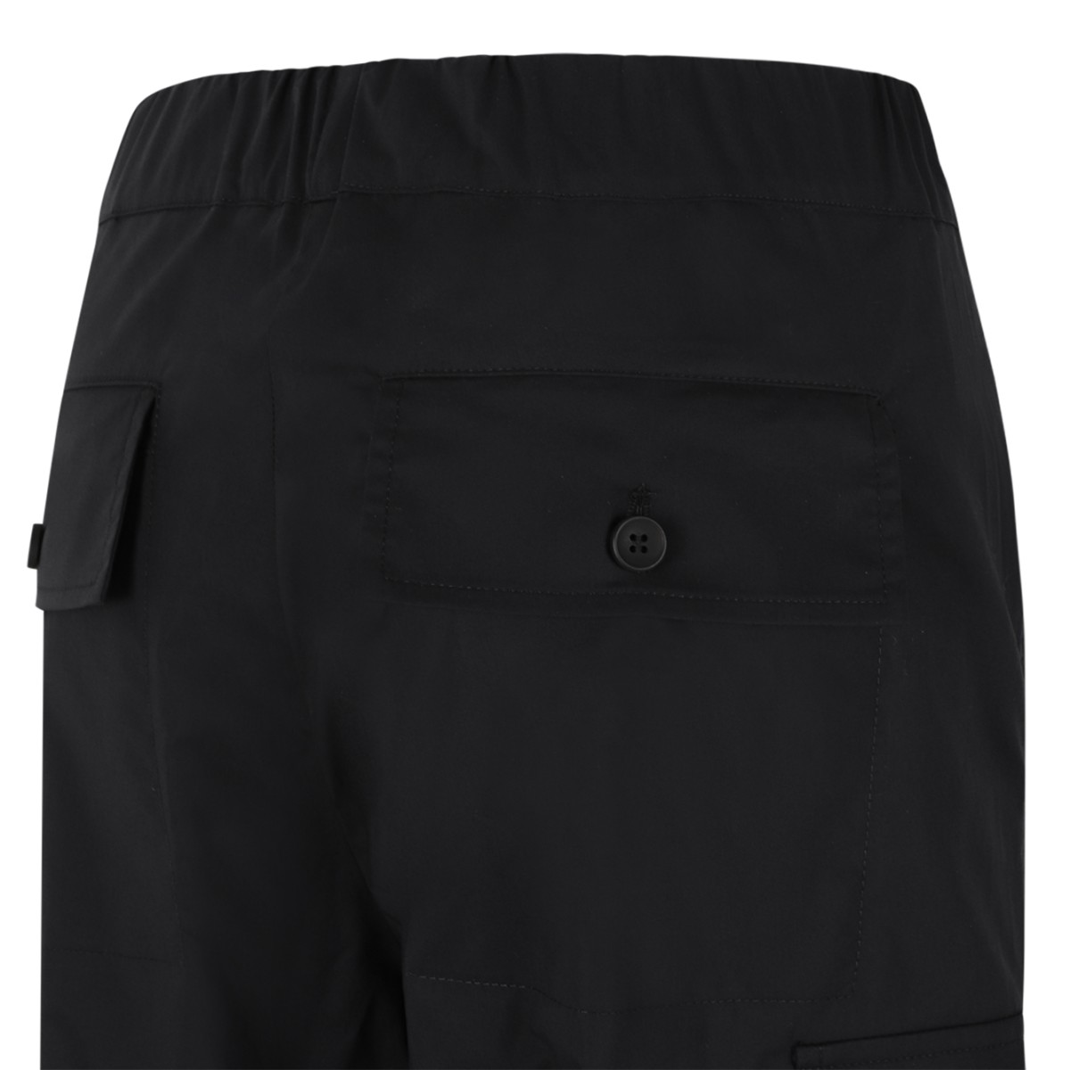 Douuod Black Wide-Leg Cargo Trousers.