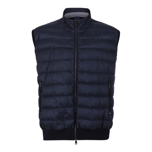 Paul & Shark Navy Blue Quilted Down Vest.