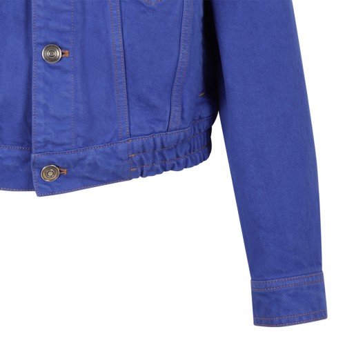 Versace Blue Cropped Denim Jacket.
