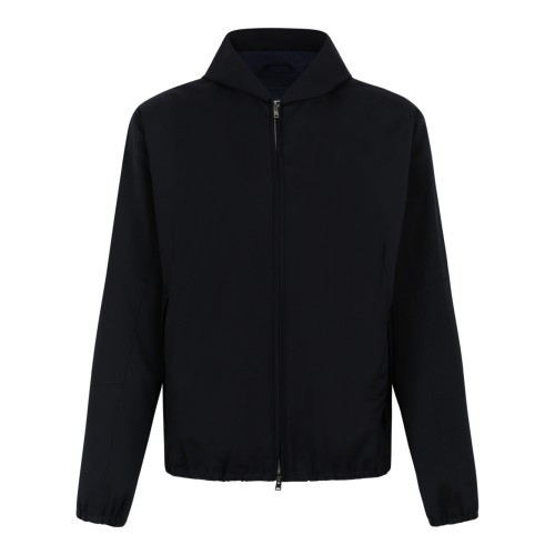 Herno Navy Blue Lightweight Zip Jacket.