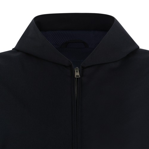 Herno Navy Blue Lightweight Zip Jacket.