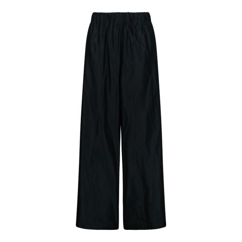 Douuod Black Wide-Leg Cotton Trousers.