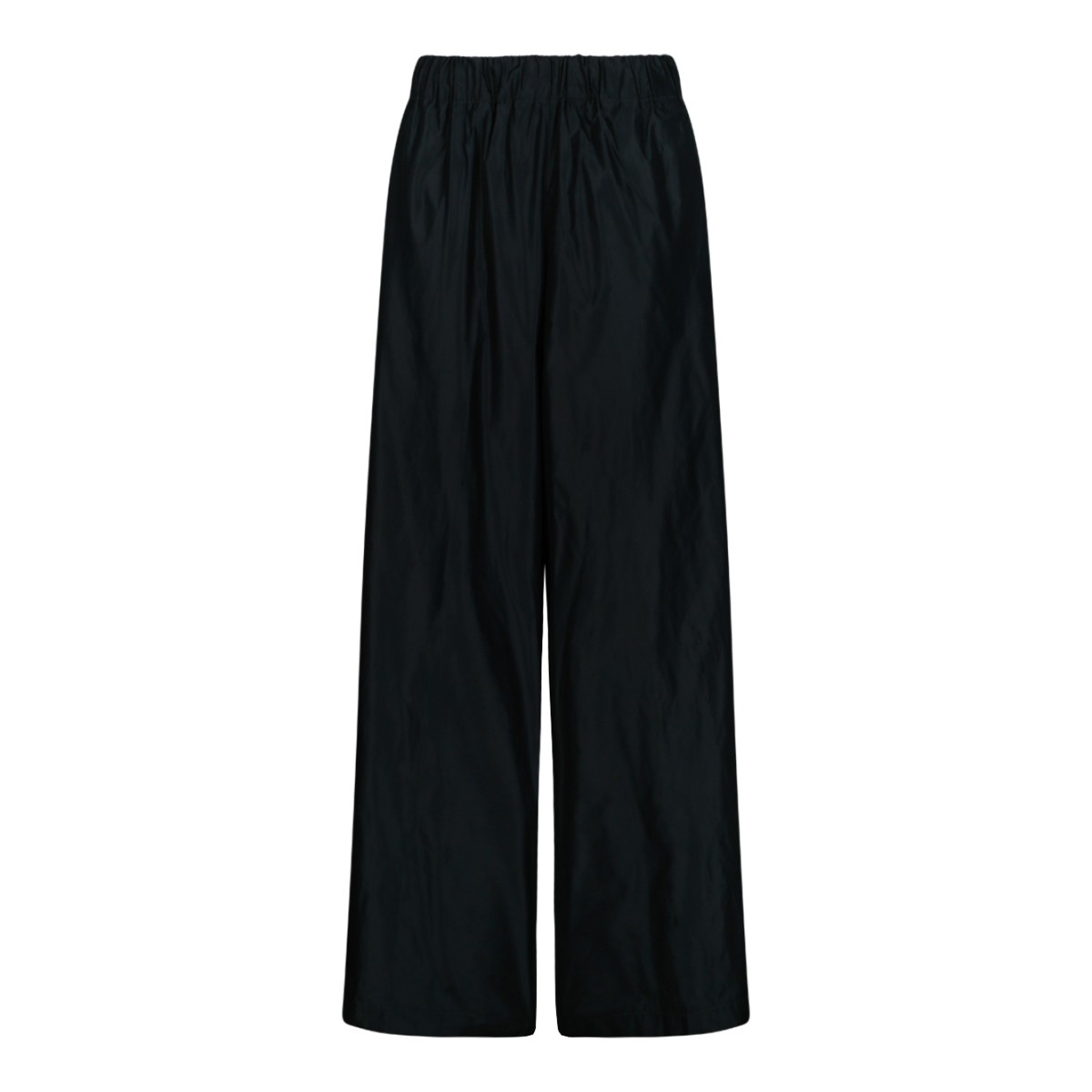 Douuod Black Wide-Leg Cotton Trousers.