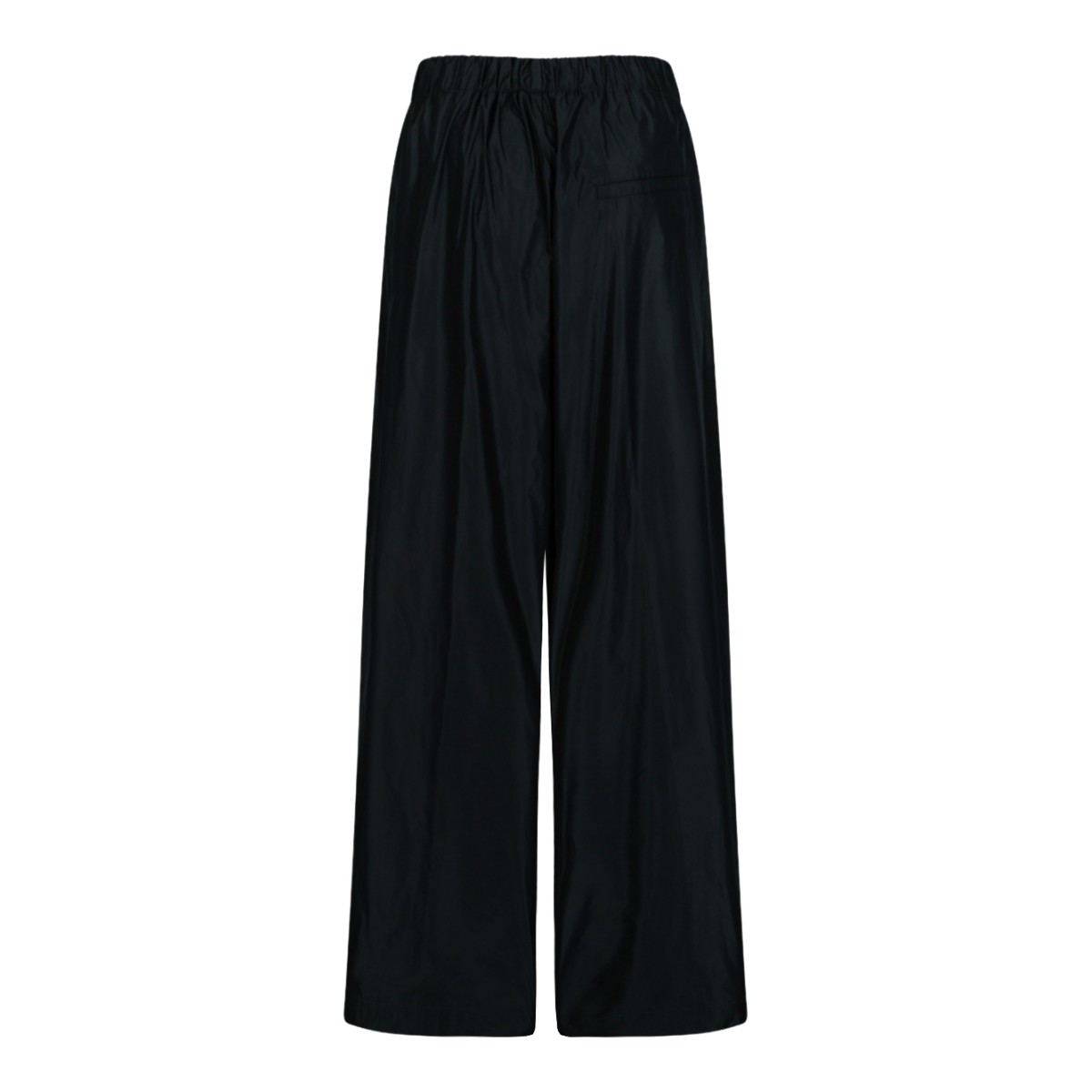 Douuod Black Wide-Leg Cotton Trousers.