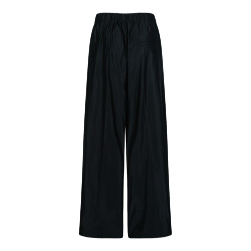 Douuod Black Wide-Leg Cotton Trousers.