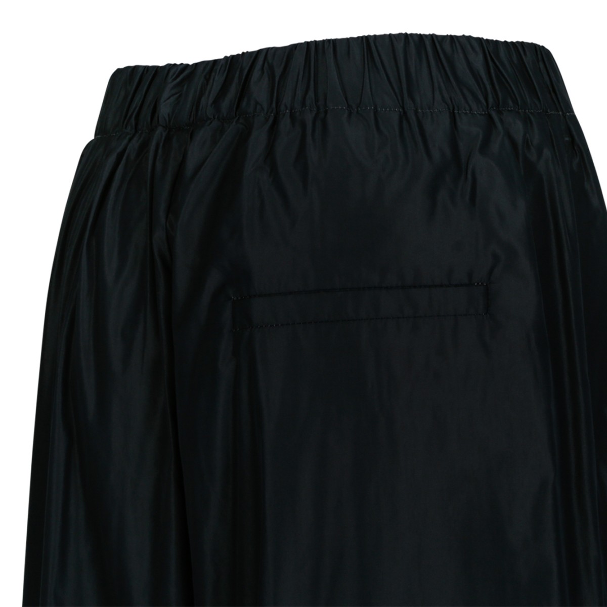 Douuod Black Wide-Leg Cotton Trousers.