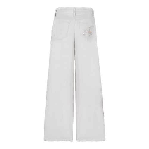 Hui Milano White Wide-Leg Tailored Trousers. 2