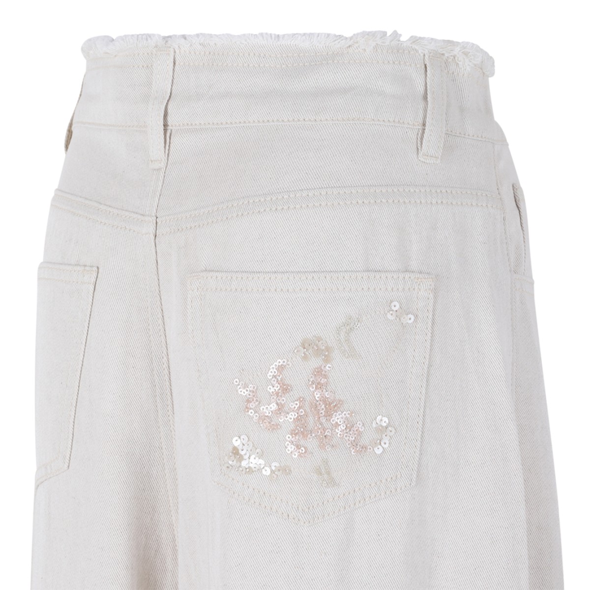 Hui Milano White Wide-Leg Tailored Trousers.