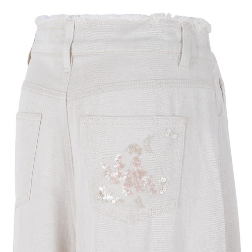 Hui Milano White Wide-Leg Tailored Trousers.