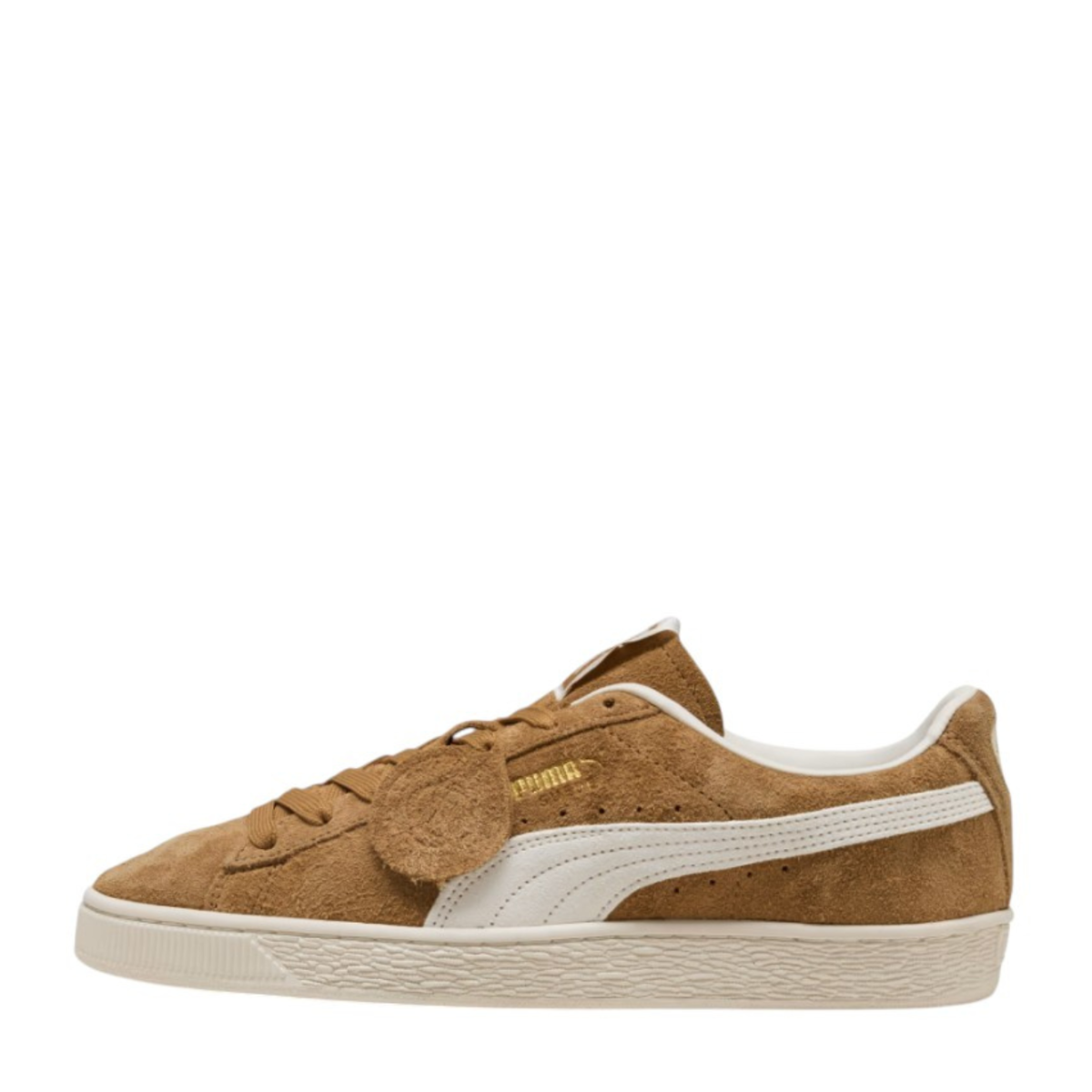 Puma Brown Suede Low-Top Sneakers.