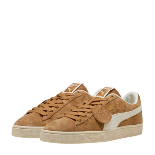 Puma Brown Suede Low-Top Sneakers.