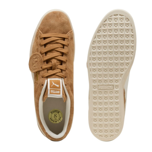 Puma Brown Suede Low-Top Sneakers.