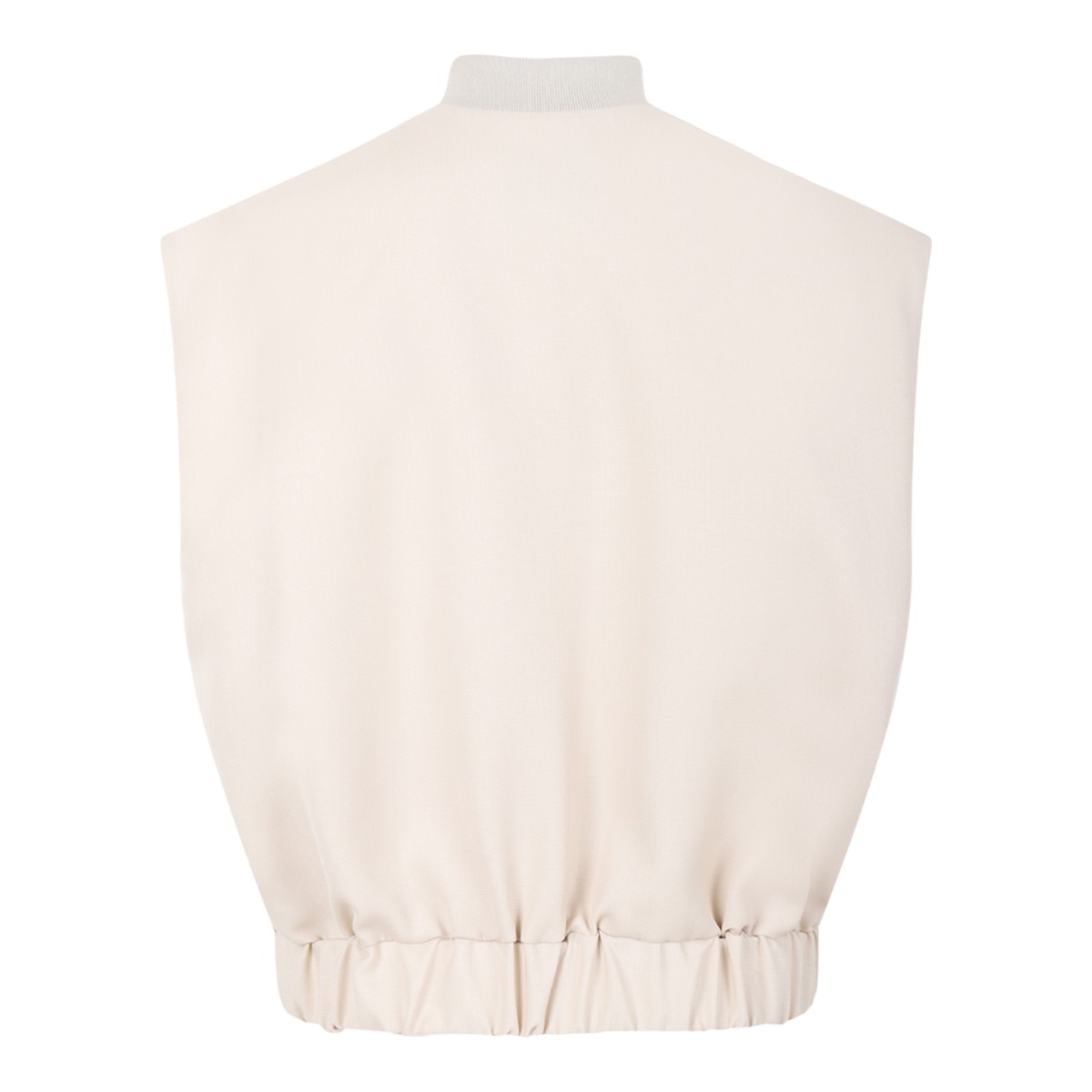 Nine In The Morning Beige Sleeveless Utility Jacket.
