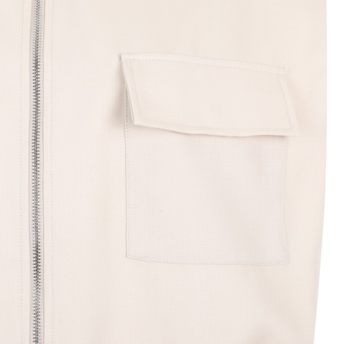 Nine In The Morning Beige Sleeveless Utility Jacket.