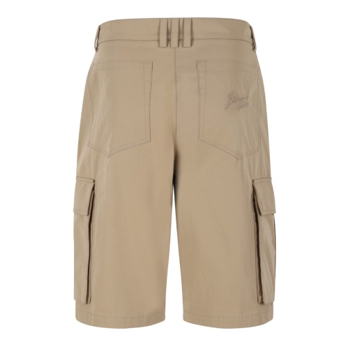Balmain Beige Cotton Cargo Bermuda Shorts. 