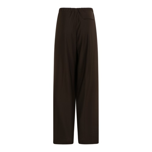 Boss x David Beckham Dark Brown Drawstring Trousers. 2