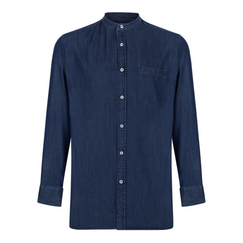 Paul & Shark Blue Cotton Button-Down Shirt.