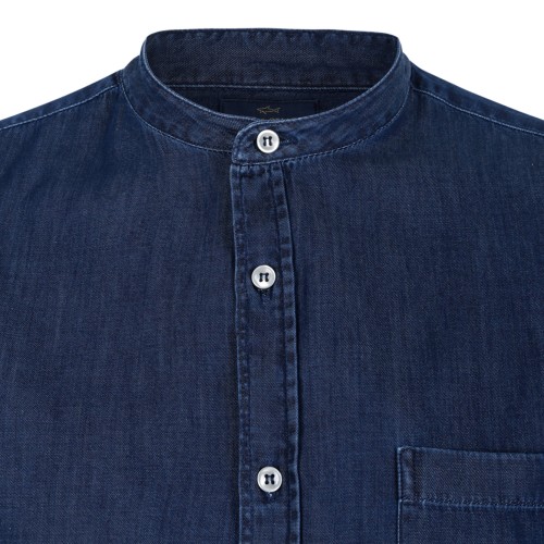 Paul & Shark Blue Cotton Button-Down Shirt.