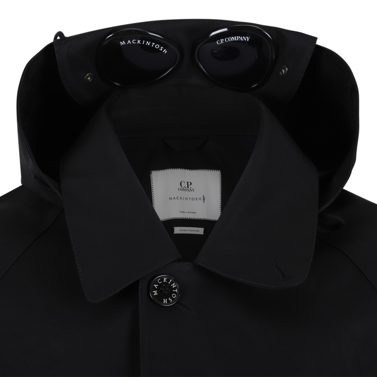 C.P. Company Grey Hooded Technical Coat with Goggles.