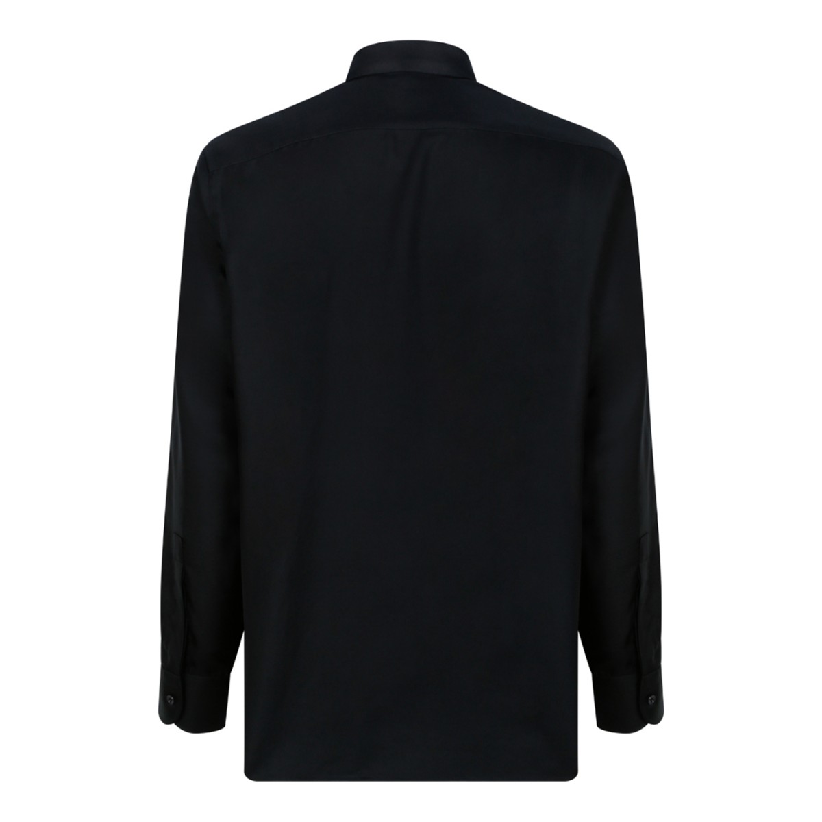 Tom Ford Black Silk Button-Up Shirt.